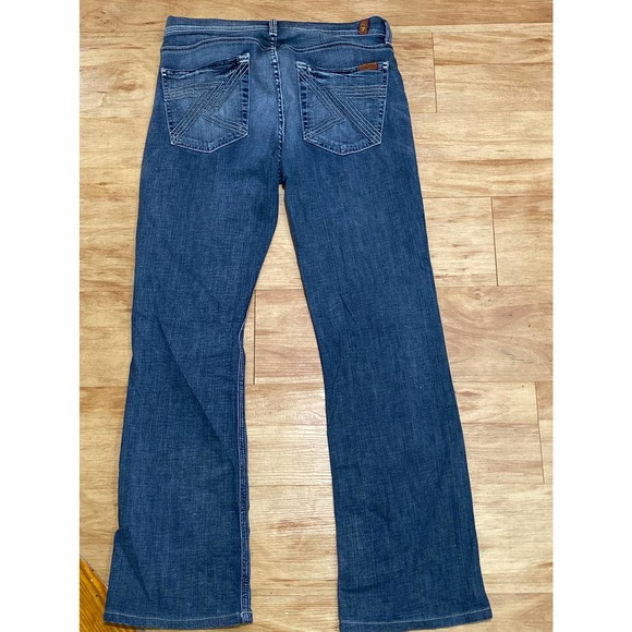 7 For All Mankind 7FAM Women's 31 Flynt Blue Bootcut Jeans Made in USA - Picture 3 of 16